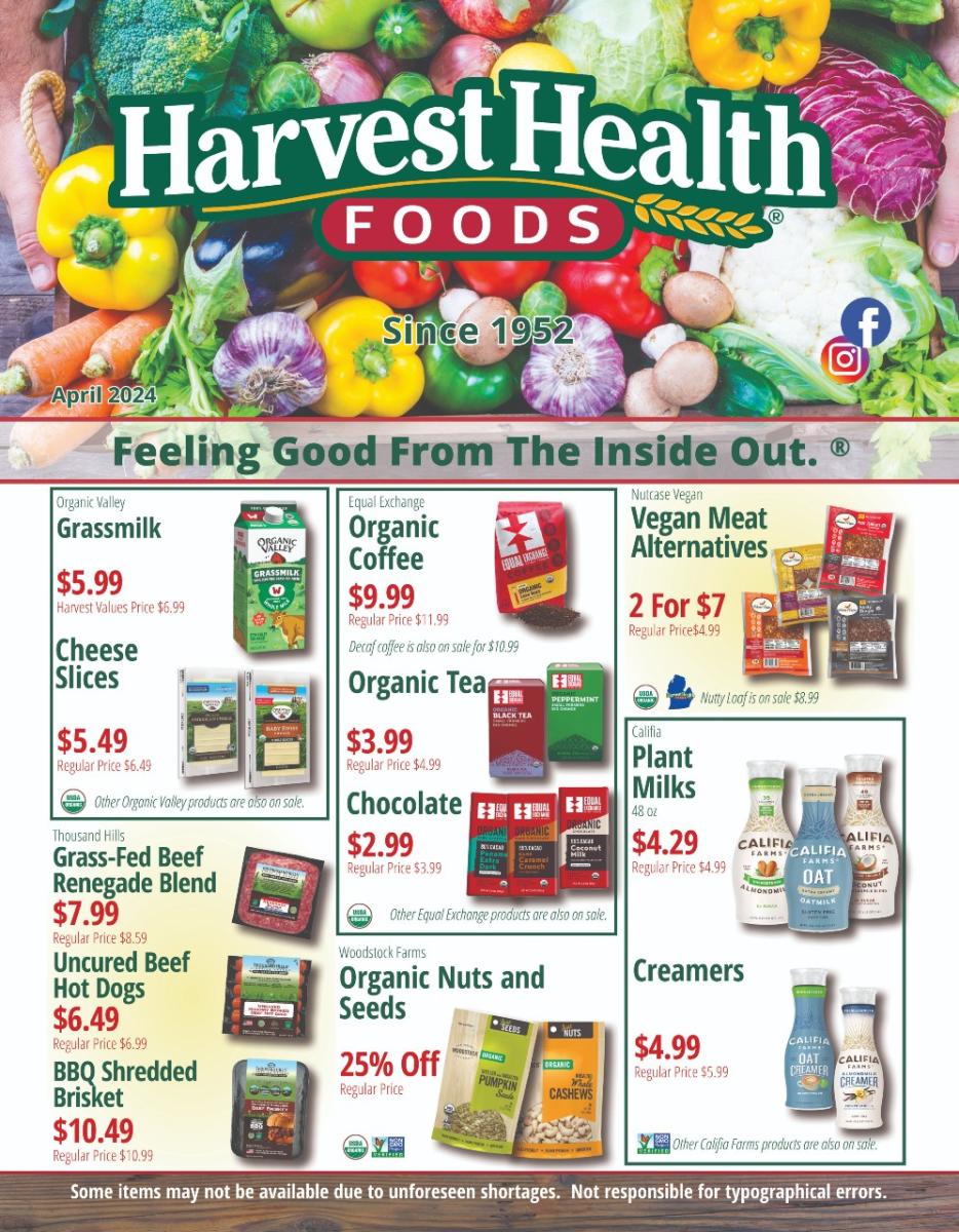 Harvest Health Foods April Sale Flyer