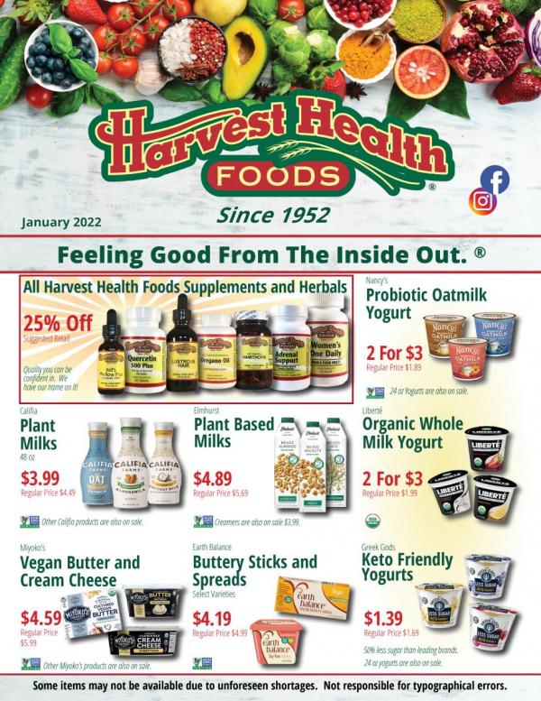 Harvest Health Foods January Sale Flyer