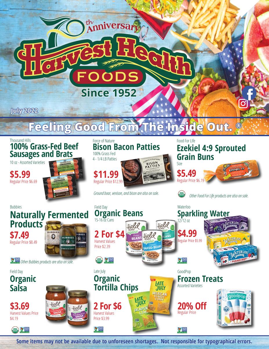 Celebration Of July Savings with Harvest Health Foods