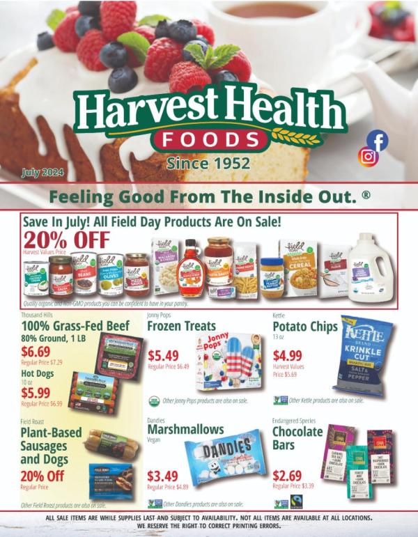 Harvest Health Foods July 2024 Sale Flyer