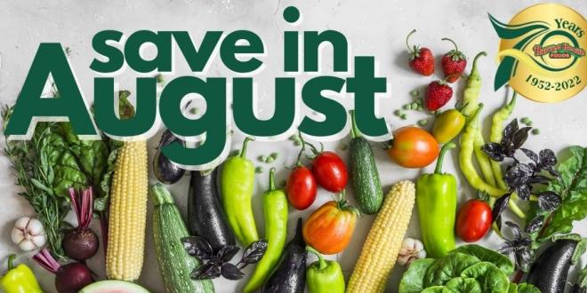 August 2022 Harvest Health Foods Savings Flyer