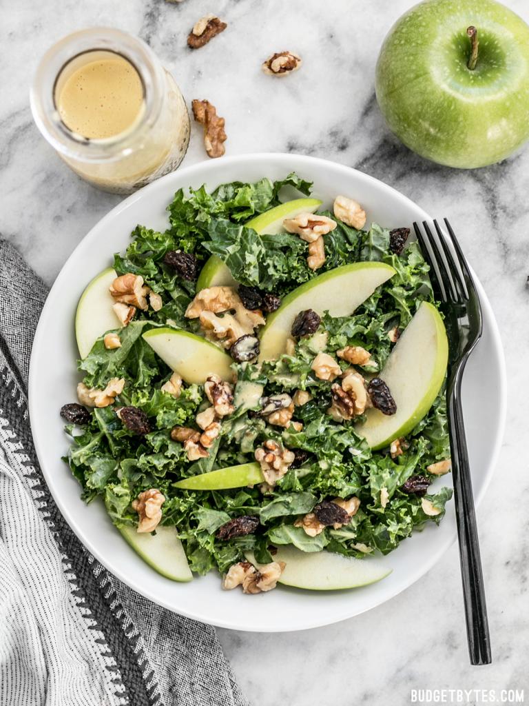 Apple Kale and Walnut Salad for Winter